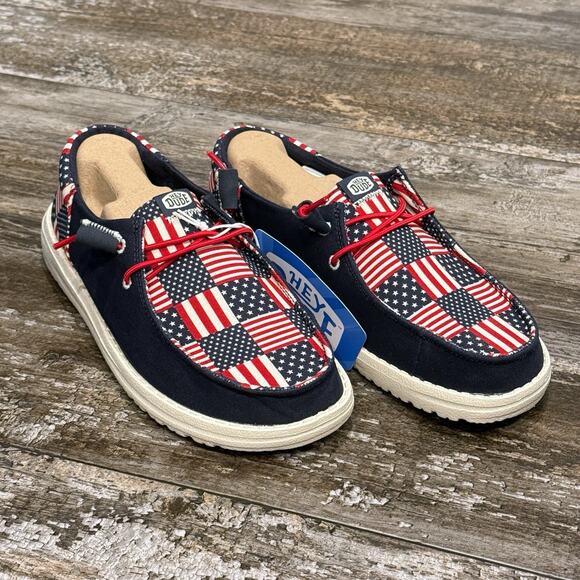 Hey Dude Wendy Funk Americana Flag Slip On Shoes Womens Size 11 Patriotic NIB - Picture 6 of 11